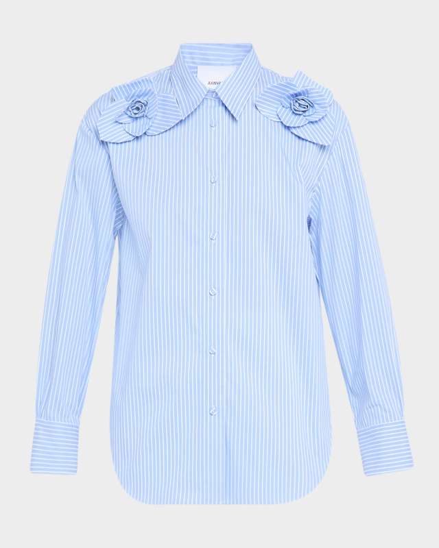 Flora Striped Button-Front Shirt